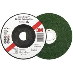 3M 20 Disques à ébarber Green Corps Pour L'usinage De L'acier Inoxydable, Ø X Épais. : 115 X 3,0 Mm, Modèle Coudé, Vitesse Maxi. 13300 Tr/mn