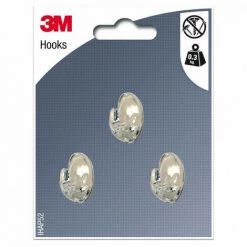 Crochets Adhésifs- Ovale - Cristal - Petit Modèle (x3) 3M