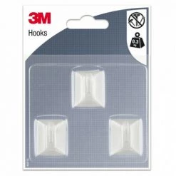 Crochets Adhésifs - Rectangle - Blanc - Petit Modèle (x3) 3M