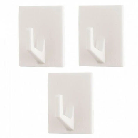 Crochets Adhésifs - Rectangle - Blanc - Petit Modèle (x3) 3M 4 Crochets Adhésifs - Rectangle - Blanc - Petit Modèle (x3) 3M – Image 2