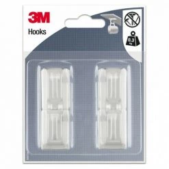 Crochets Adhésifs - Rectangle - Blanc - Pour Tasse (x4) 3M