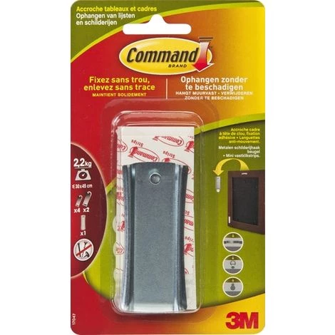 3M COMMAND ACCROCHE CADRE À TÊTE CLOU AVEC 2 LANGUETTES LARGES 2,2 KG 4 3M COMMAND ACCROCHE CADRE À TÊTE CLOU AVEC 2 LANGUETTES LARGES 2,2 KG – Image 2
