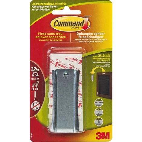 3M COMMAND ACCROCHE CADRE À TÊTE CLOU AVEC 2 LANGUETTES LARGES 2,2 KG 5 3M COMMAND ACCROCHE CADRE À TÊTE CLOU AVEC 2 LANGUETTES LARGES 2,2 KG – Image 3