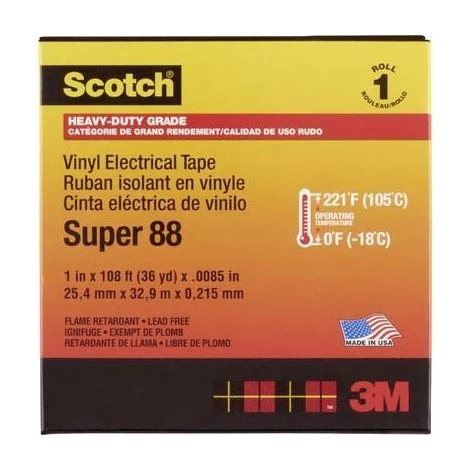 RUBAN ISOLANT 3M SUPER88-25X33 (L X L) 33 M X 25 MM 1 ROULEAU(X) 3 RUBAN ISOLANT 3M SUPER88-25X33 (L X L) 33 M X 25 MM 1 ROULEAU(X)