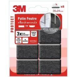 3M Patin Adhesif Feutre Bords Arrondis 35 X 24 8 Rectangulaire