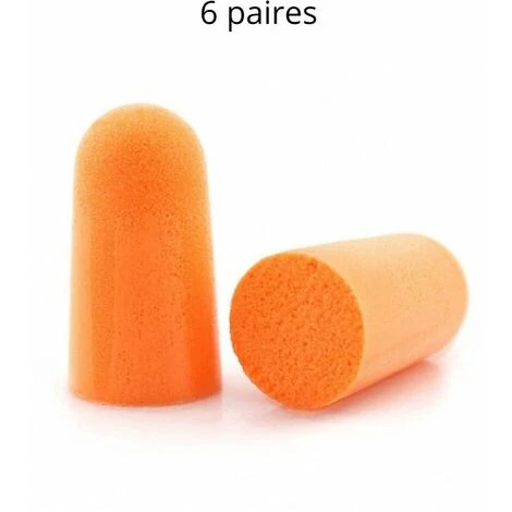 Bouchons Anti Bruit (37 DB) Mousse 3M 1100, Lot De 6 Paires - Orange 3 Bouchons Anti Bruit (37 DB) Mousse 3M 1100, Lot De 6 Paires - Orange