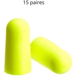 Bouchons Anti Bruit (36 DB) Mousse 3M Earsoft Neons, 15 Paires - Jaune