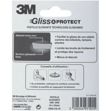 3M Lot De 9 Pastilles Glissantes Adhésives Glisdome Gris 24mmX24mm 4 3M Lot De 9 Pastilles Glissantes Adhésives Glisdome Gris 24mmX24mm – Image 2
