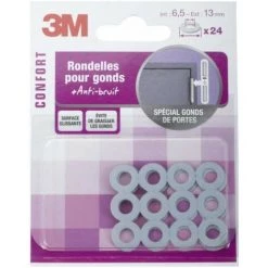 3M Soldes Magasin 3 3M Lot De 24 Rondelles Anti-grincement Pour Gonds - Ø Intérieur (en Mm): 8