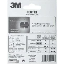3M Lot De 4 Patins Feutres Laine à Clouer Marron 24mmx24mm -3M Soldes Magasin 23558897 3