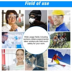 3M 10436 Lunettes Anti-chocs, Lunettes Coupe-vent Et Anti-poussiere De Sable, Verres Transparents, Branches Bleues, 1 Paire / Sac -3M Soldes Magasin 26978960 4