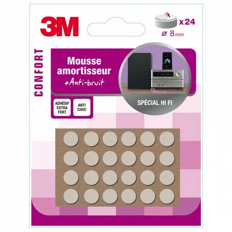 Amortisseurs Adhésifs En Mousse Gris Ø10mm (x36) 3M 3 Amortisseurs Adhésifs En Mousse Gris Ø10mm (x36) 3M