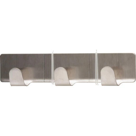 3M Barre 3 Crochets Adhésif Permanent 3M, Gris 4 3M Barre 3 Crochets Adhésif Permanent 3M, Gris – Image 2