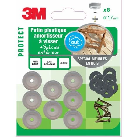 3M Lot De 8 Patins En Plastique 3M 3 3M Lot De 8 Patins En Plastique 3M