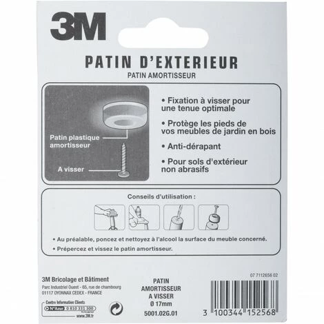 3M Lot De 8 Patins En Plastique 3M 6 3M Lot De 8 Patins En Plastique 3M – Image 4