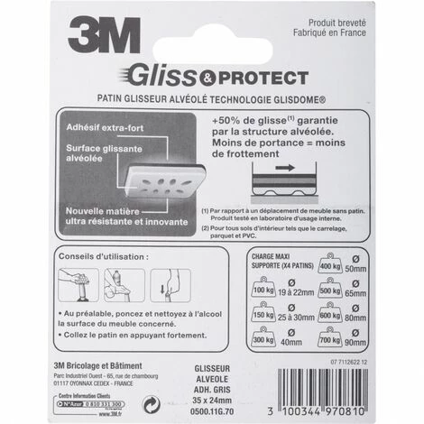 3M Lot De 4 Patins En Plastique 3M 6 3M Lot De 4 Patins En Plastique 3M – Image 4