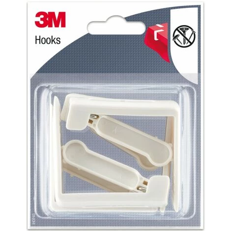 3M Lot De 4 Crochets à Clipser 3M, Blanc 3 3M Lot De 4 Crochets à Clipser 3M, Blanc