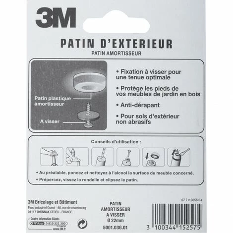 3M Lot De 4 Patins En Plastique 3M 6 3M Lot De 4 Patins En Plastique 3M – Image 4