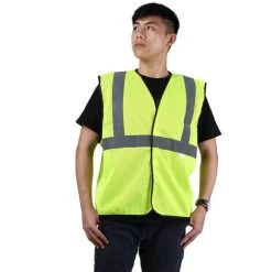 3M Gilet Reflechissant Haute Visibilite, Gilet De Securite Cycliste (Un Horizontal Et Deux Verticaux), Mesh Respirant, Jaune Fluo, Taille Xl