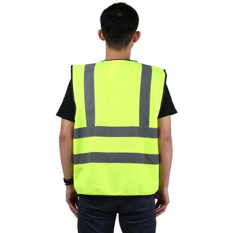 3M Gilet Reflechissant Haute Visibilite, Gilet De Securite Cycliste (Deux Horizontaux Et Deux Verticaux), Jaune Fluo, Taille L 5 3M Gilet Reflechissant Haute Visibilite, Gilet De Securite Cycliste (Deux Horizontaux Et Deux Verticaux), Jaune Fluo, Taille L – Image 3
