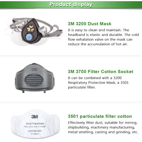 3M 3700 Filtre Anti-Poussiere Couvercle De Coton A Poussiere Fixe Filtre De Poussiere De Poussiere De Coton Accessoires Gris 4 3M 3700 Filtre Anti-Poussiere Couvercle De Coton A Poussiere Fixe Filtre De Poussiere De Poussiere De Coton Accessoires Gris – Image 2