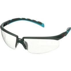 3M 3M S2001SGAF-BGR Lunettes De Protection Avec Protection Anti-buée, Avec Protection Anti-rayures Turquoise, Gris DIN