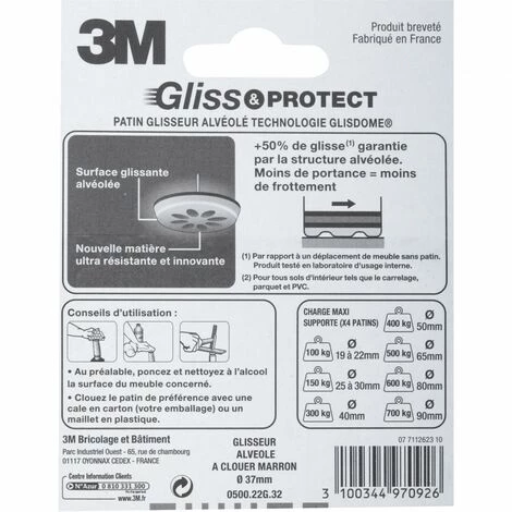 3M Lot De 4 Patins En Plastique 3M 6 3M Lot De 4 Patins En Plastique 3M – Image 4