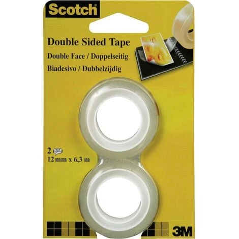 Ruban Adhésif Double-face Scotch® 665 3M 136R2 Transparent (L X L) 6.3 M X 12 Mm Acrylique 2 Pc(s) 3 Ruban Adhésif Double-face Scotch® 665 3M 136R2 Transparent (L X L) 6.3 M X 12 Mm Acrylique 2 Pc(s)