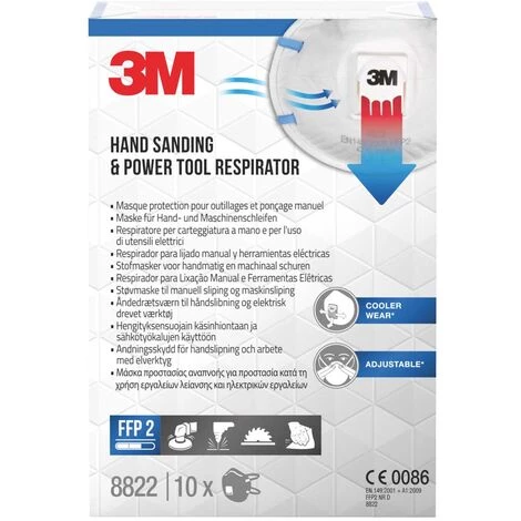 3M Lot De 10 Masques Anti-poussières FFP2 3M 4 3M Lot De 10 Masques Anti-poussières FFP2 3M – Image 2