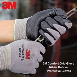 Gants De Manutention 3M 1 Paire De Gants à Prise Confortable En Caoutchouc Nitrile Gants De Protection Contre Les Coupures Gants De Travail Stretch Fit Durable Enduit à Usage Général - L -3M Soldes Magasin 49303169 3