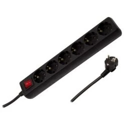 Bloc Multiprise 6 Prises Type F Schuko EU 3m Noir - Noir