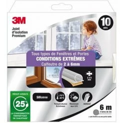 3M Joint Porte/Fenêtre Très Mauvais Etat Premium 2 À 6mm X 6m Transparent