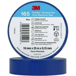 3M Temflex™ 165 165BL6E Ruban Isolant Temflex™ 165 Bleu (L X L) 25 M X 19 Mm 1 Pc(s)