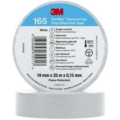 3M Temflex™ 165 165WH6E Ruban Isolant Temflex™ 165 Blanc (L X L) 25 M X 19 Mm 1 Pc(s)