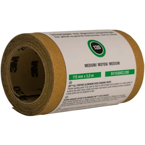 Rouleau Abrasif 3M Multi-usages Grain P120 115mmx5m 5 Rouleau Abrasif 3M Multi-usages Grain P120 115mmx5m – Image 3