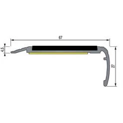 Nez De Marche B1 A Pose Rapportée 3M - Alu Brossé Lg.1 M - 2500000