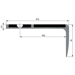 Nez De Marche E2 Pose Encastrée 3M - Alu Brossé Lg.1m - 2510070