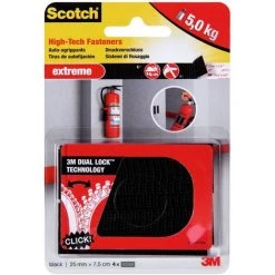 3M Bandes De Montage Scotch™ Extreme Noir 25x75mm 2x2pcs