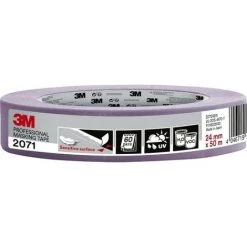Ruban De Masquage Professionnel 3M 2071 Surface Sensible Sans Traces 60j L.50m | Taille: 24 Mm