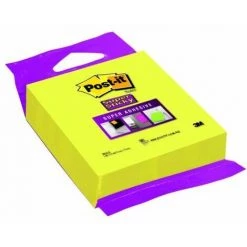 3M Post-it Super Sticky Notes Bloc à Suspendre De 270 Notes Repositionnables 76 X 76 Mm Jaune