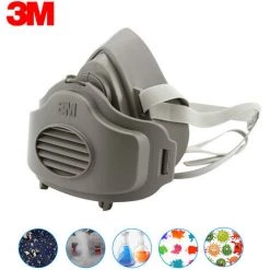 3M 3200 Masque Anti-poussière Respirateur Demi-visage Masque Anti-poussière Anti Construction Industrielle Poussière Brume Brouillard Sécurité Filtre à Gaz Couverture En Coton -3M Soldes Magasin 71699213 3