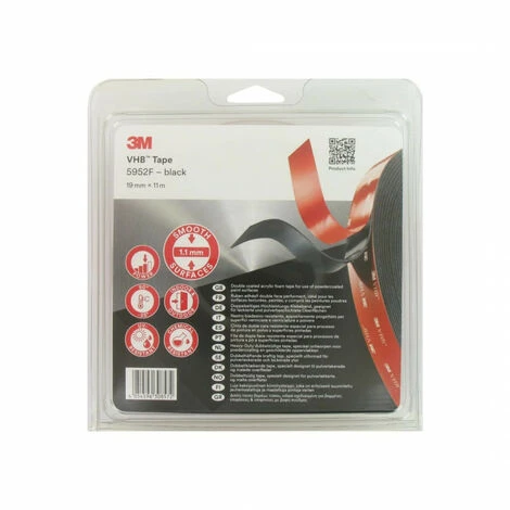 Adhésif Double Face 3M VHB 595F - 19 Mm X 11 M - Noir - Noir 4 Adhésif Double Face 3M VHB 595F - 19 Mm X 11 M - Noir - Noir – Image 2