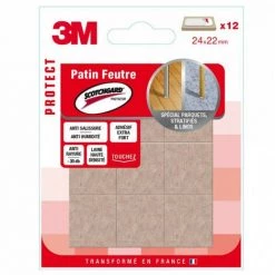 3M Soldes Magasin 12 Patins Adhésifs En Feutre Beige 24x22mm (x12) 3M