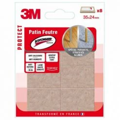 Patins Adhésifs En Feutre Beige 35x24mm (x8) 3M